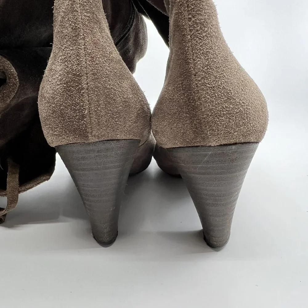 Lavorazione Artigiana Suede Over‎ Knee Boots 39 ITALY BOHO HIPPIE PEASANT 8
